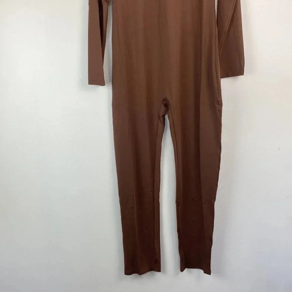 Adult Basic Long Sleeve Bodysuit Unitard Mocha Gym Yoga Workout One-Piece Dance - Picture 3 of 8
